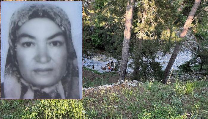 Mersin'e Timo toplarken uçurumdan aşağı inen kadın